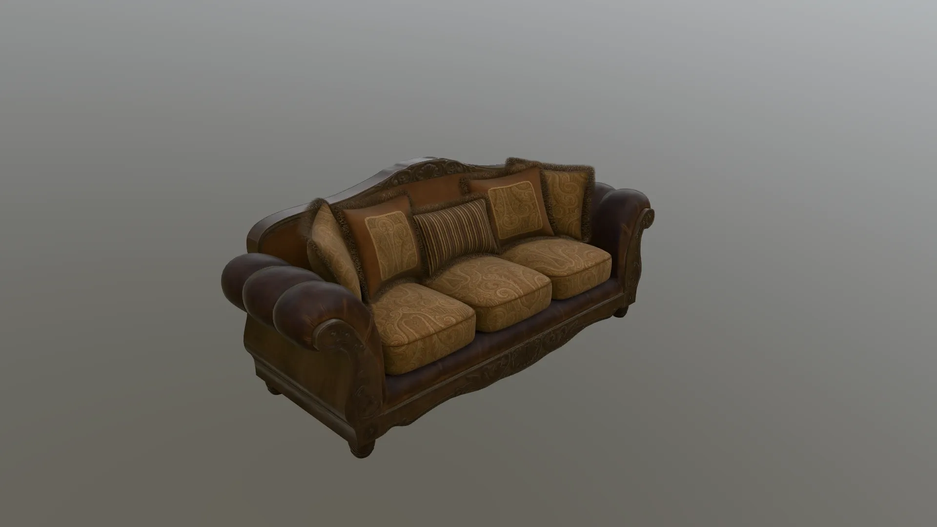 Sheen Wood Leather Sofa