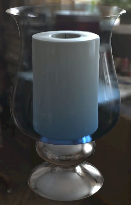 screenshot of glass vase rendered