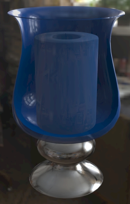Image of colored glass vase using Alpha Coverage