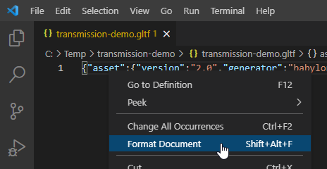screenshot of Format Document
